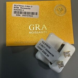 GRA Moissanite Earrings with Certificate